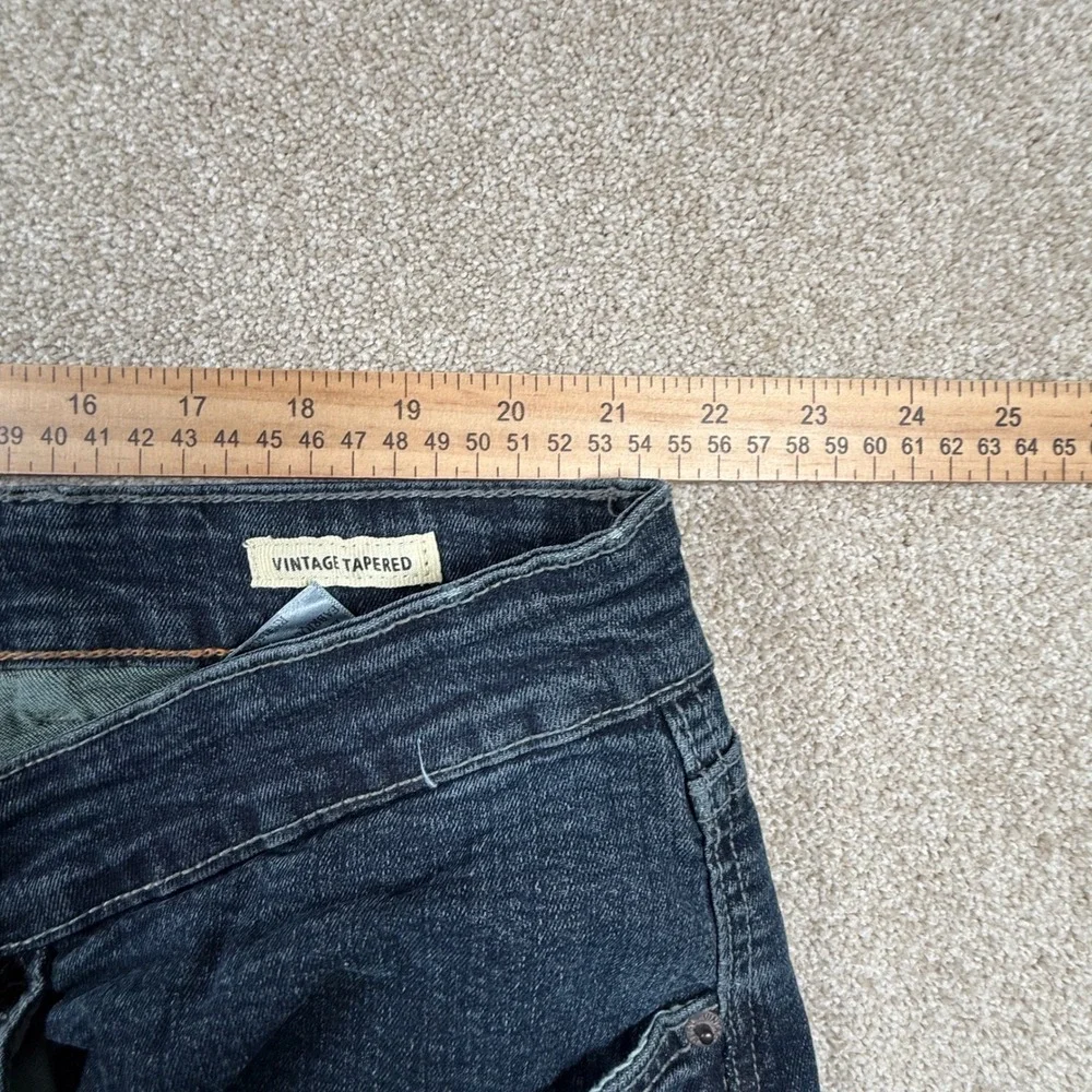 Weatherproof Vintage Mens Tapered Jeans‎ Dark Wash Denim Blue 42x29 Distressed